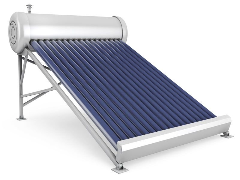 Captadores solares térmicos instalados en una cubierta para producir agua caliente